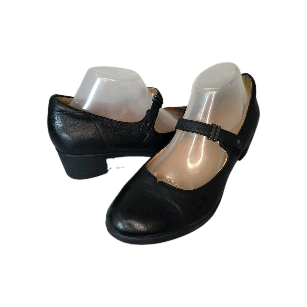 Dansko Callista Womens 11.5 Black Leather Mary Jane Comfort Block Heel Shoes